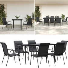 Garten-Essgruppe Gartenmöbel Set Tisch Stühle Gartengarnitur Gartenset Stahl 