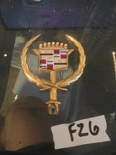 Round Base Gold Cadillac Hood Ornament Oem Gm