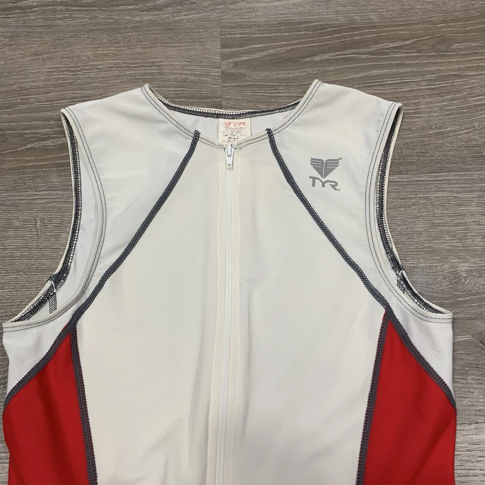 Terno de ciclismo TYR shorts masculino tamanho grande preto vermelho marfim triatlo mistura de náilon - Imagem 4 de 4