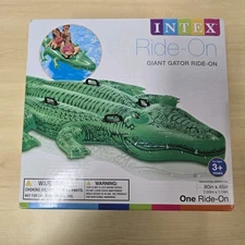 Intex Giant Alligator 2 Person Gator Ride-On Swimming Pool Float 80" X 45" NEW
