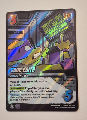 Universus TMNT Teenage Mutant Ninja Turtles Code Edits R 154/186