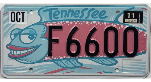 2011 Tennessee SILLY FISH License Plate #F6600