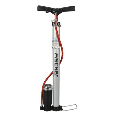 FISCHER Standpumpe Alu Manometer Auto-Ventil Dunlop-Ventil Sclaverand-Ventil