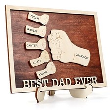 Best Dad Ever Father's Day Wood Sign Plaque 11.4''x9.2'' , Daddy Multicolor