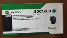 New Lexmark 80C1XC0 Cyan Extra High Yield Return Program Toner Cartridge