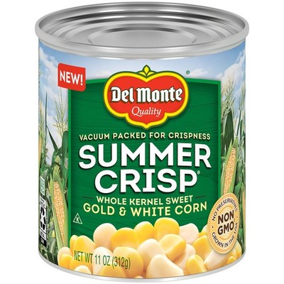 Del Monte Summer Crisp Whole Kernel Gold and White Corn, 11 Ounce (Pack of 1)
