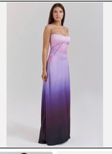 HOUSE OF CB 'Anabella' Ombre Print Lace Up Maxi Dress/Size S-US 4-6/CA1579