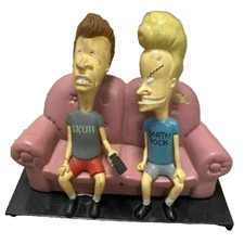 1996 MTV BEAVIS & BUTT-HEAD  on their couch with sound + tiny tv