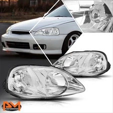 For 99-00 Honda Civic EJ/EM/EK Chrome Housing Headlight Clear Corner Signal Lamp