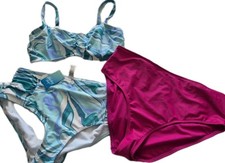 Matlan Blue Multi Bikinis Set Plus Bikinis Bottoms Uk 14 Nwt Summer Holiday Wear