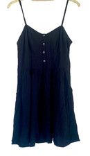 Express Women's Black Adjustable Spaghetti Strap Tank Dress Elastic Back -Size M