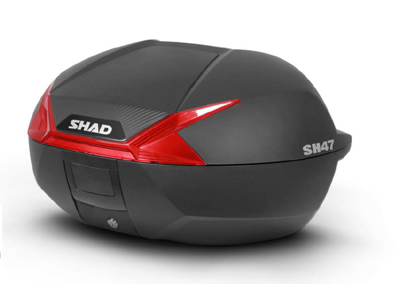 Shad Top Case SH47 Schwarz/Kohlenstoff/RüCkstrahler Rot-image