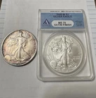 2 Silver Eagle Coin Lot Each Coin 1 oz Fine Silver