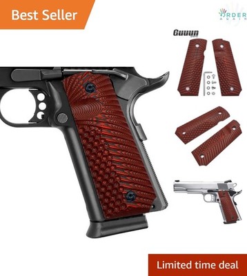 1911 G10 Full Size Commander Grips Ambi Safety Cut Eagle Wing Texture