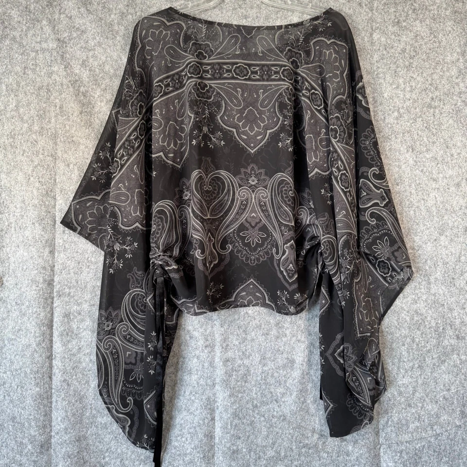 Poncho transparente Y2K Whimsigoth para mujer talla 14/16 negro cachemira hada boho Foto 2 de 4