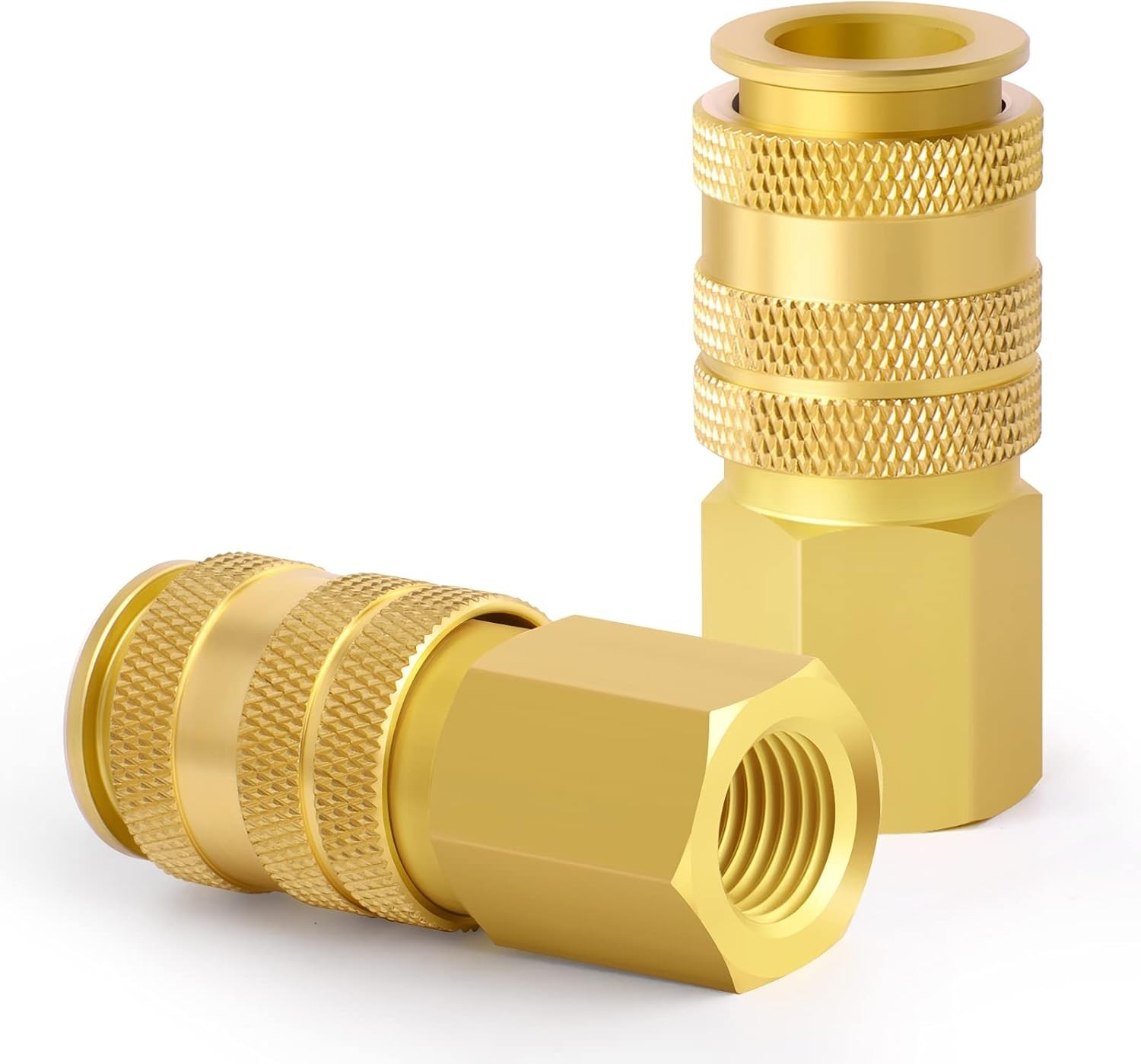 12PCS 1/4-Inch Universal Brass Female Industrial Coupler,1/4 Inch NPT Female ...