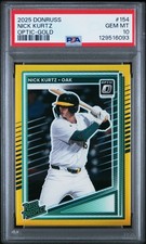 POP 2 PSA 10 2025 Panini Donruss Optic #154 NICK KURTZ True Gold Prizm /10 Rare
