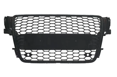Calandre Grille Noir Brillant Nid Abeille Sans Sigle compatible avec Audi A5 8T - Photo 1/2