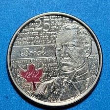 2012 Isaac Brock War of 1812 Red Colour CANADA 25 CENTS QUARTER Combined Ship