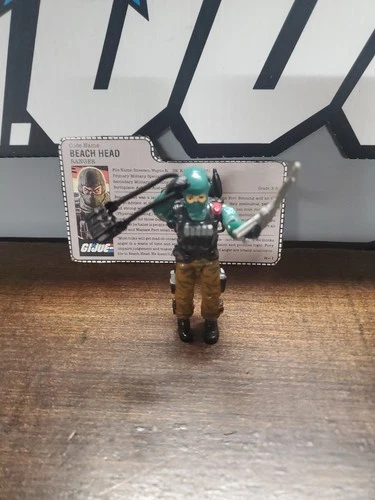 GI Joe 1986 Beach Head V1 Complete File Card Minty Clean Vintage Hasbro ARAH