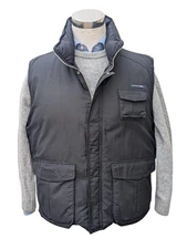 Paul Smith Vest/Gilet L Navy Black Zippered Down Filled Nylon