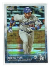2015 Topps Chrome Prism Refractor Yasiel Puig #52 LOS ANGELES DODGERS