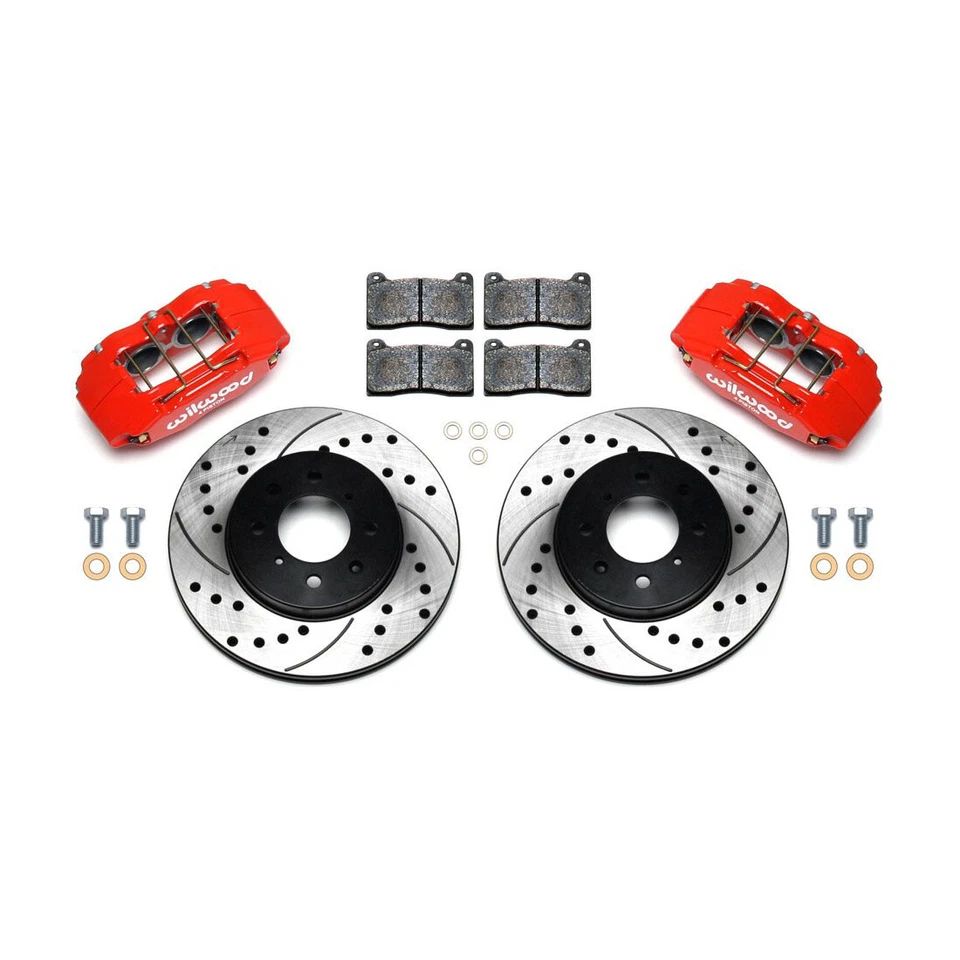 Wilwood 140-12996-DR Drilled and Slotted Rotor Forged Caliper Front Brake Kit - Image 2 of 4