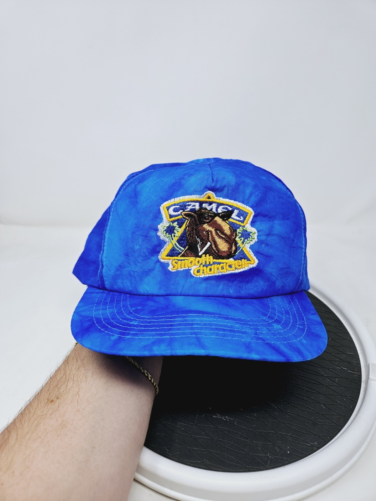 Vintage Joe Camel Cigarette Smooth Character  Snapback Blue Cap Hat Nylon