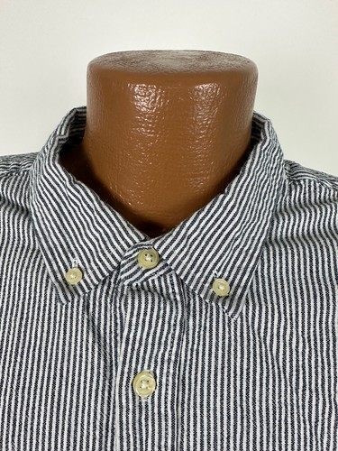 Vintage Basic Editions Shirt Men 3XLT TALL Railroad Conductor Striped Midweight - Picture 4 of 15