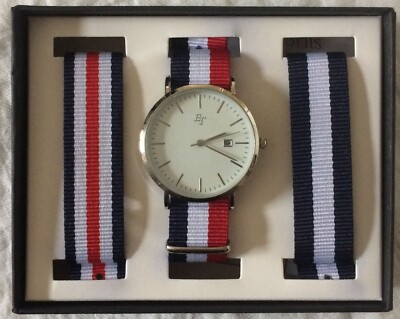 ET“ Quarz-Herren-Armbanduhr mit drei Armbändern, neu im