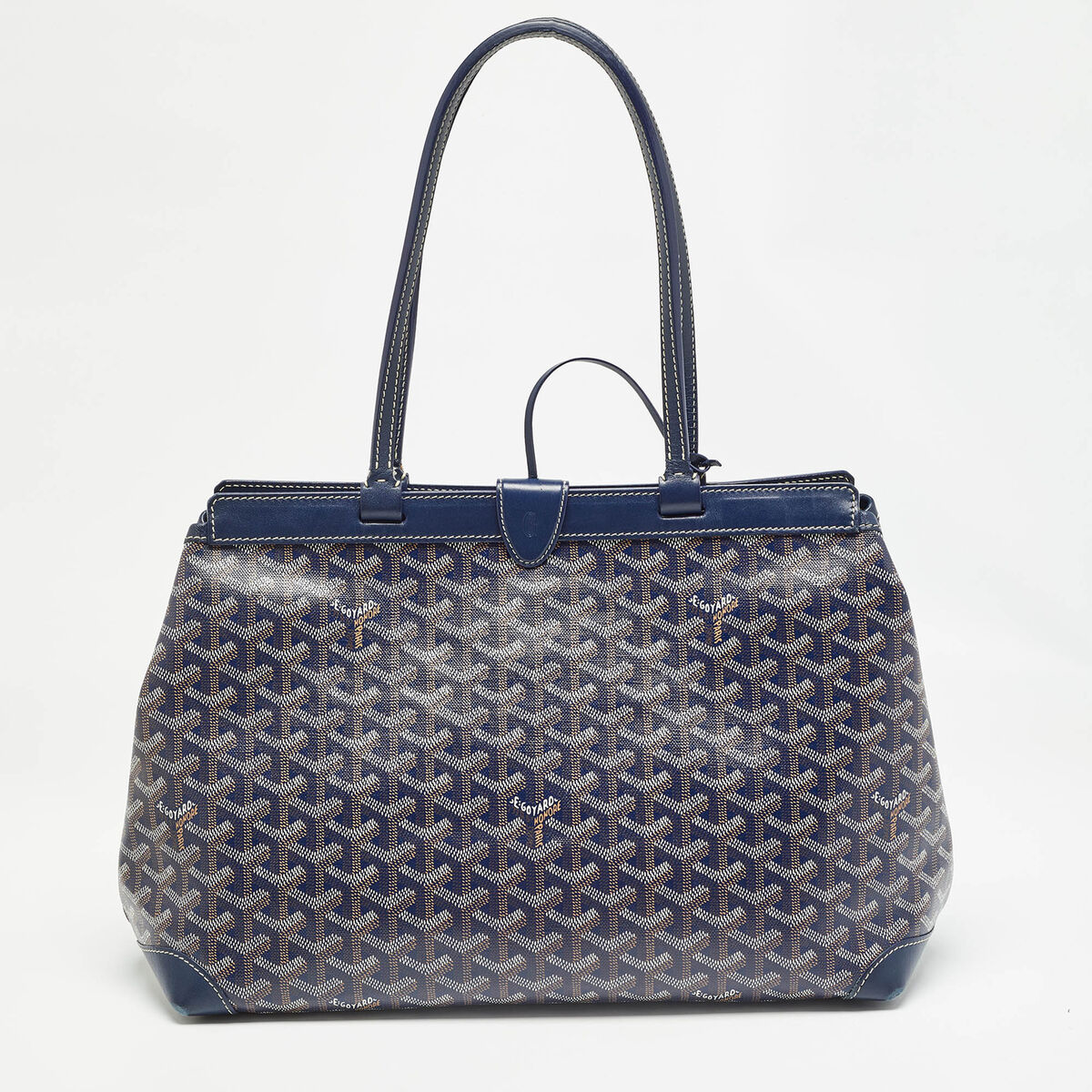 Goyard Navy Blue Goyardine Coated Canvas and Leather Goyard Navy Blue Goyardine Coated Canvas and Leather