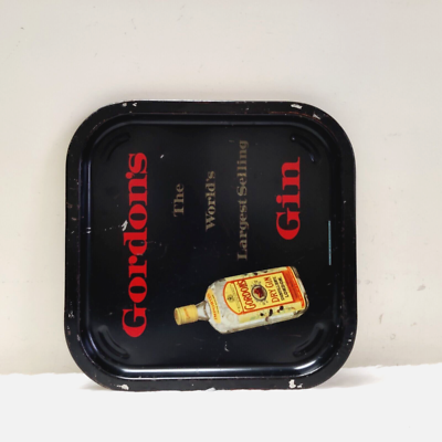 1950s Vintage Gordon's Dry Gin Advertising Tin Tray London