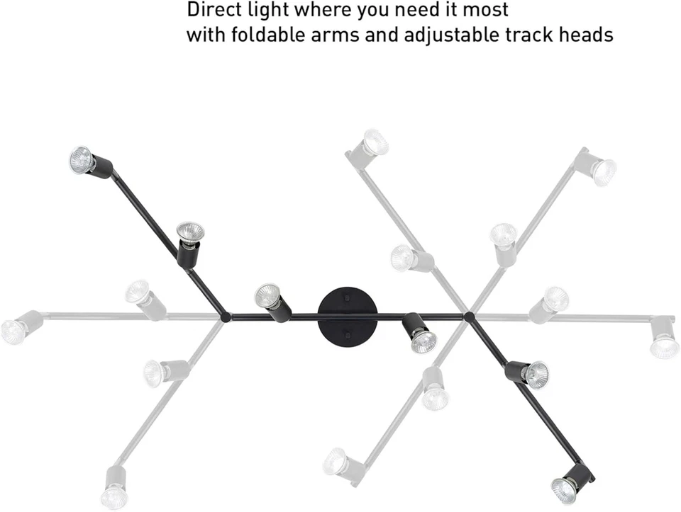 59693 Payton 6 Foldable Track Lighting Painted, Matte Black - Image 3 of 4