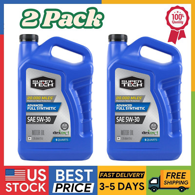 2 Pack Super Tech Advanced Full Synthetic Motor Oil SAE 5W-30, 5 Quarts