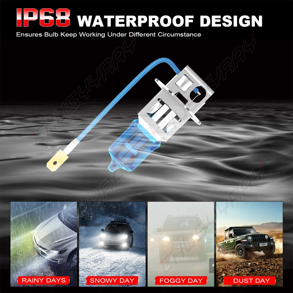 Pair H3 Halogen Fog Driving Light Bulbs 12V 55W For Acura Slx 1996-1998 1999 - Image 2 of 4