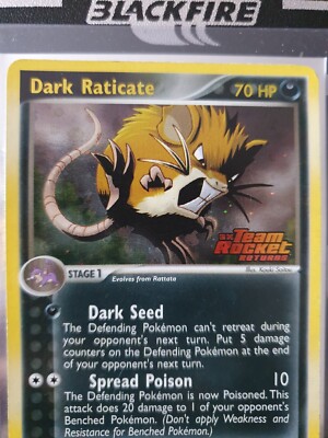 Pokemon Karte Dark Raticate Holo STAMPED - 17/109 - EX Team Rocket