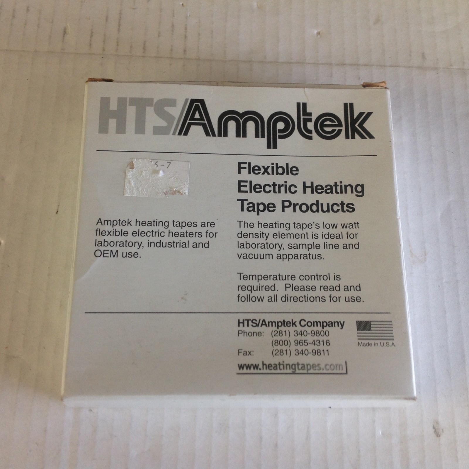 HTS/AMPTEK AWH051060DMP FLEXIBLE ELECTRIC HEATING TAPE PRODUCTS*NEW IN BOX eBay