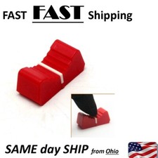 5x Fader Knob Cap 8mm Touch Sensitive Slider Replacement Ribbed Mixer - RED