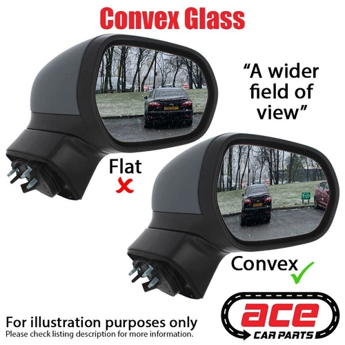Citroen DS3 A55 2009-2015 Chrome Convex Wing Door Mirror Glass Pair Left & Right