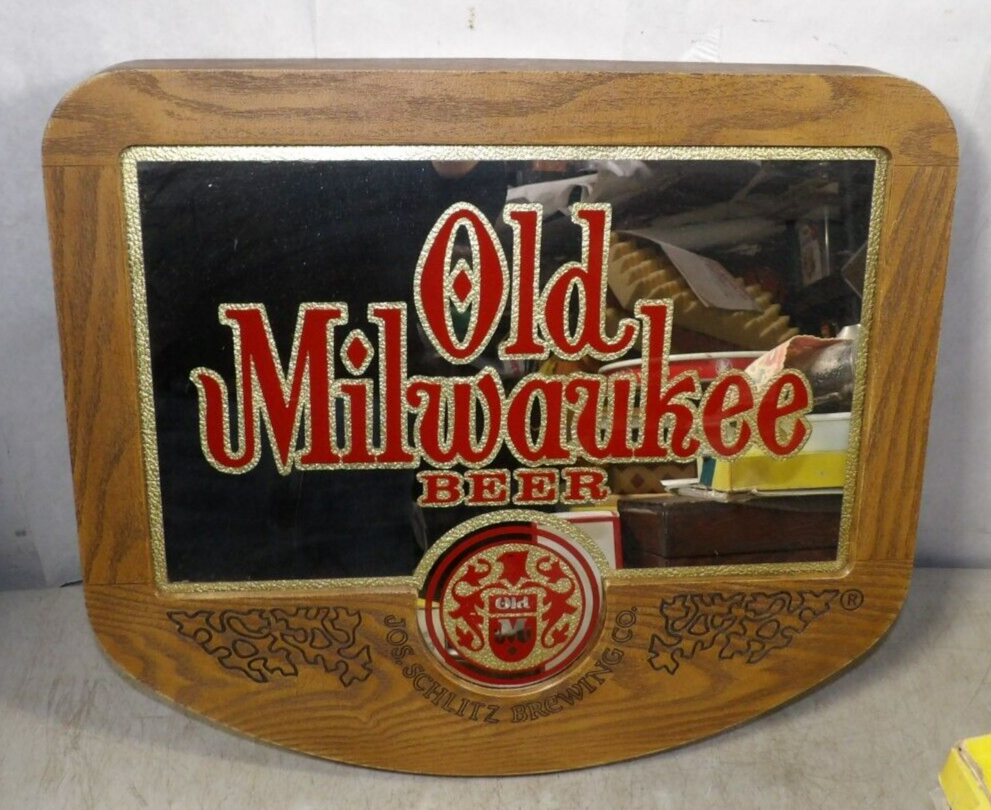 Vintage 1970s80s Schlitz Old Milwaukee Beer Mirror Sign | eBay