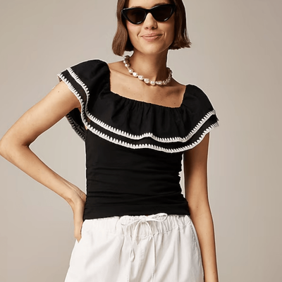 j crew ruffle top