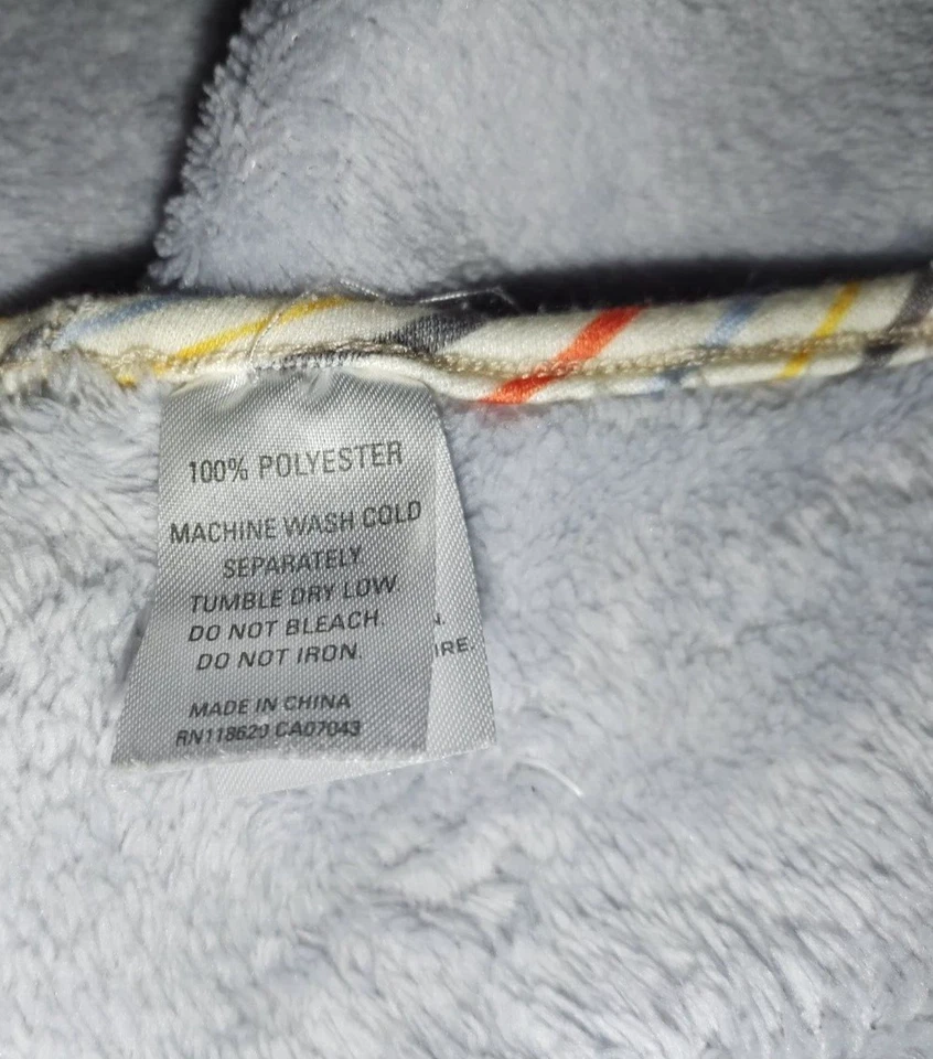 Manta bebé Manhattan niños gris hoja de zorro rayas suaves difícil de encontrar Lovey Boy 118620 Foto 3 de 3