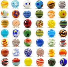 42pcs Marbles for Kids Enthusiasts 0.63 inch Small Handmade Glass Unique Marbles