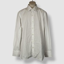 Tom Ford Men's White Solid Slim Long Sleeve Button-Up Dress Shirt Size 17/43