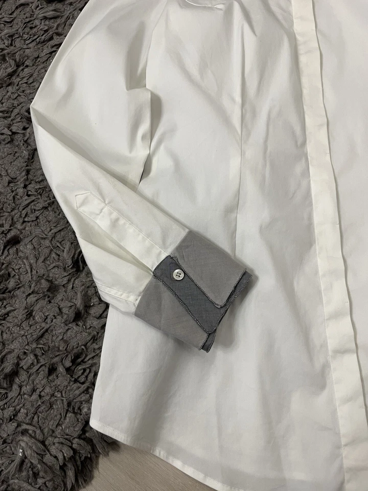 🔥90 年代 Brunello Cucinelli Archive 罕见衬衫连衣裙 Y2K — 第 3/4 张图片