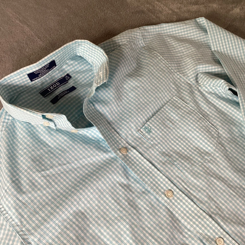 Izod 男孩衬衫 L 码 14/16 纽扣长袖  — 第 3/4 张图片