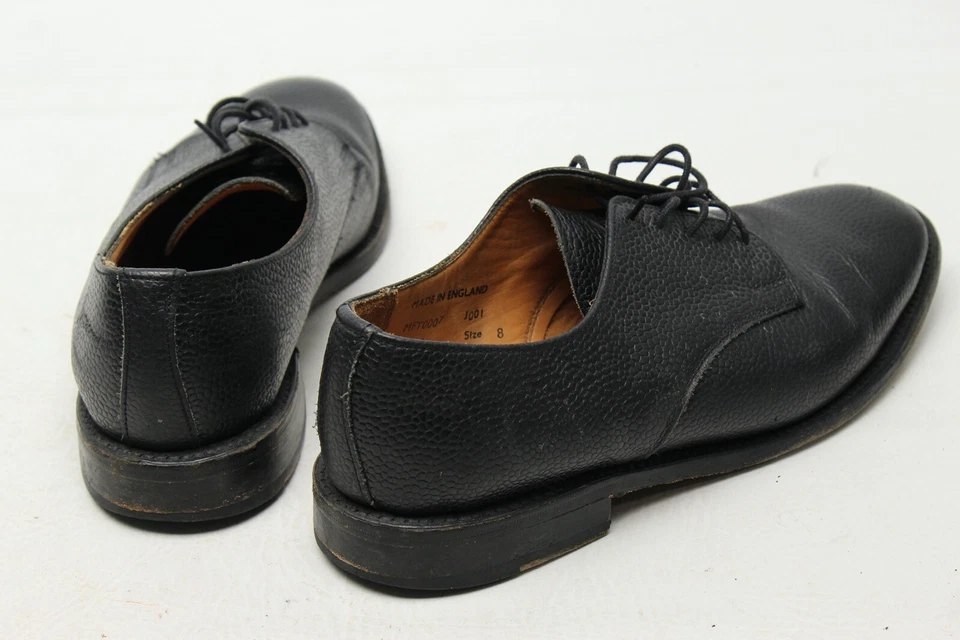 Zapatos de vestir Steven Alan para hombre 8 negros granulados cuero punta lisa Blucher Foto 3 de 4
