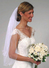Creme single layer Bridal Veil