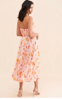 open lace back dress Carolynn Pleated Midi Dress