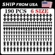 190Pcs Bumper Clips Retainer Auto Car Rivets Fastener Fender Push Pin Trim